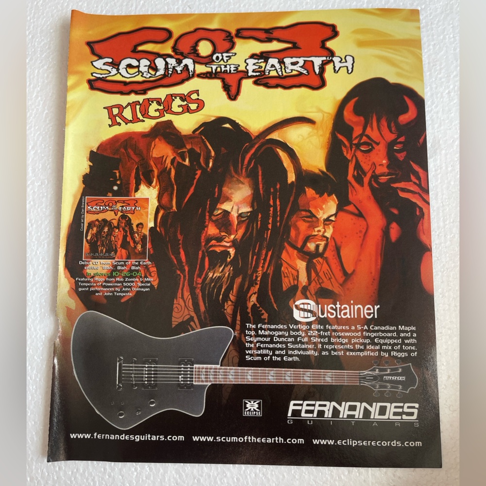 Fernandes Scum of the Earth Guitar Pinup with Riggs